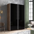 Шкаф-купе «Прайм», 1600×570×2300 мм, чёрное стекло, цвет дуб табачный - Фото 1