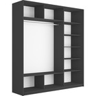 Шкаф-купе «Прайм», 2100×570×2300 мм, 3-х дверный, 2 белых стекла / ЛДСП, серый диамант - Фото 2