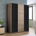 Шкаф-купе «Прайм», 1800×570×2300 мм, 3-х дверный, 2 чёрных стекла / ЛДСП, цвет сонома - Фото 1