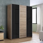 Шкаф-купе «Прайм», 2100×570×2300 мм, 3-х дверный, 2 чёрных стекла / ЛДСП, цвет сонома - Фото 1