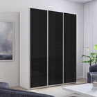 Шкаф-купе «Прайм», 1800×570×2300 мм, 3-х дверный, чёрное стекло, цвет белый снег - Фото 1