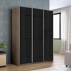 Шкаф-купе «Прайм», 2100×570×2300 мм, 3-х дверный, чёрное стекло, цвет сонома - Фото 1