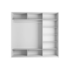 Шкаф-купе «Прайм», 2100×570×2300 мм, 3-х дверный, 2 зеркала / чёрное стекло, белый снег - Фото 2