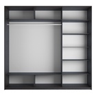 Шкаф-купе «Прайм», 2100×570×2300 мм, 3-х дверный, 2 зеркала / чёрное стекло, цвет венге - Фото 2