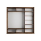 Шкаф-купе «Прайм», 1800×570×2300 мм, 3-х дверный, 2 зеркала / чёрное стекло, дуб табачный - Фото 2