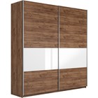 Шкаф-купе «Прайм», 1600×570×2300 мм, 3 секции ДСП / стекло белое, цвет дуб табачный - Фото 1