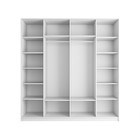 Шкаф-купе «Широкий Прайм», 2200×570×2300, 3 секции ДСП/стекло чёрное/чёрный, белый снег - Фото 2