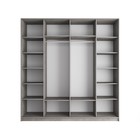 Шкаф-купе «Широкий Прайм», 2200×570×2300 мм, 3 секции ДСП / стекло чёрное / чёрный, бетон - Фото 2