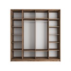 Шкаф-купе «Широкий Прайм», 2200×570×2300, 3 секции ДСП/стекло чёрное/чёрный, дуб табачный - Фото 2