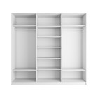 Шкаф – купе «Широкий Прайм», 3 секции, 2400×570×2300 мм, цвет белый/серебро/белый снег - Фото 2