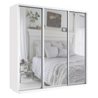 Шкаф купе «Экспресс», 2400×440×2200 мм, 3-х дверный, зеркало, цвет белый снег - Фото 1