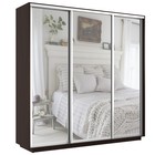 Шкаф купе «Экспресс», 2400×440×2200 мм, 3-х дверный, зеркало, цвет венге - Фото 2
