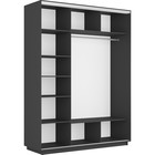 Шкаф купе «Экспресс», 2100×600×2200 мм, 3-х дверный, зеркало, цвет серый диамант - Фото 3