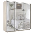 Шкаф купе «Экспресс», 2100×600×2200 мм, 3-х дверный, зеркало, цвет ясень шимо светлый - Фото 1