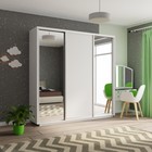 Шкаф-купе трёхдверный «Экспресс», с зеркалом, 2100×600×2200 мм, ЛДСП, цвет белый снег - Фото 1