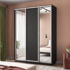 Шкаф купе «Экспресс», 1800×440×2400 мм, 3-х дверный, 2 зеркала / ЛДСП, цвет серый диамант - Фото 1