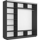 Шкаф купе «Экспресс», 2400×600×2200 мм, 3-х дверный, 2 зеркала / ЛДСП, цвет серый диамант - Фото 3