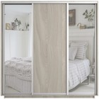 Шкаф купе «Экспресс», 1800×600×2200 мм, 3-х дверный, 2 зеркала / ЛДСП, ясень шимо светлый - Фото 2