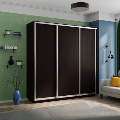 Шкаф купе трёхдверный «Экспресс», 1800×440×2400 мм, ЛДСП, цвет венге