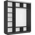 Шкаф купе трёхдверный «Экспресс», 1800×600×2200 мм, ЛДСП, цвет серый диамант - Фото 3