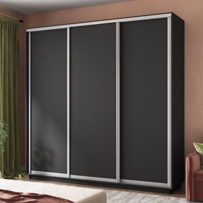 Шкаф купе «Экспресс», 1800×600×2400 мм, 3-х дверный, ЛДСП, цвет серый диамант - Фото 1