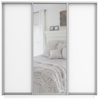 Шкаф купе трёхдверный «Экспресс», с зеркалом, 1800×600×2200 мм, ЛДСП, цвет белый снег - Фото 3