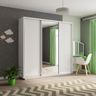 Шкаф – купе трёхдверный «Экспресс», с зеркалом, 2100×440×2200 мм, цвет белый снег - Фото 1