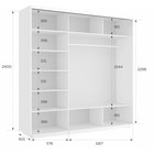 Шкаф купе «Экспресс», 2100×600×2400 мм, 3-х дверный, 2 ЛДСП / зеркало, цвет серый диамант - Фото 4