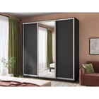 Шкаф купе «Экспресс», 2400×600×2400 мм, 3-х дверный, 2 ЛДСП / зеркало, цвет серый диамант - Фото 1