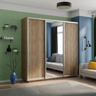 Шкаф купе трёхдверный «Экспресс», с зеркалом, 1800×600×2400 мм, ЛДСП, цвет сонома - Фото 1