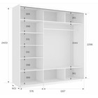 Шкаф купе трехдверный «Экспресс», с зеркалом, 2100×600×2400 мм, 2 ЛДСП, цвет сонома - Фото 5