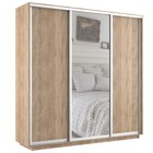 Шкаф купе «Экспресс», 2400×440×2200 мм, 3-х дверный, 2 ЛДСП / зеркало, цвет сонома - Фото 2