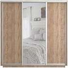 Шкаф – купе трёхдверный «Экспресс», с зеркалом, 2400×600×2400 мм, ЛДСП, цвет сонома - Фото 3