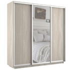 Шкаф купе трехдверный «Экспресс», с зеркалом, 1800×440×2400 мм, 2 ЛДСП, ясень шимо светлый - Фото 2