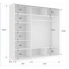 Шкаф-купе трёхдверный «Экспресс», с зеркалом, 2100×600×2400 мм, ЛДСП, цвет ясень шимо светлый - Фото 5