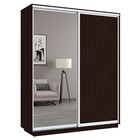Шкаф купе «Широкий экспресс», 1800×440×2200 мм, 2-х дверный, зеркало / ЛДСП, цвет венге - Фото 2