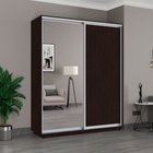 Шкаф купе «Широкий экспресс», 1800×440×2400 мм, 2-х дверный, зеркало / ЛДСП, цвет венге - Фото 1