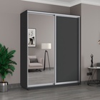 Шкаф купе «Широкий экспресс», 1800×440×2400 мм, 2-х дверный, зеркало / ЛДСП, серый диамант - Фото 1