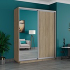 Шкаф купе «Широкий экспресс», 1800×440×2400 мм, 2-х дверный, зеркало / ЛДСП, цвет сонома - Фото 1