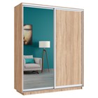 Шкаф купе «Широкий экспресс», 1800×440×2400 мм, 2-х дверный, зеркало / ЛДСП, цвет сонома - Фото 2