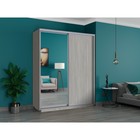 Шкаф купе двухдверный «Широкий экспресс», 1800×440×2200 мм, зеркало / ЛДСП, шимо светлый - Фото 1