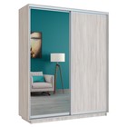 Шкаф купе двухдверный «Широкий экспресс», 1800×440×2200 мм, зеркало / ЛДСП, шимо светлый - Фото 2