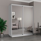 Шкаф купе «Широкий экспресс», 1800×440×2200 мм, 2-х дверный, зеркало, цвет белый снег - Фото 1