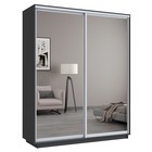 Шкаф купе «Широкий экспресс», 1800×440×2200 мм, 2-х дверный, зеркало, цвет серый диамант - Фото 2