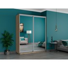 Шкаф купе «Широкий экспресс», 1800×440×2400 мм, 2-х дверный, зеркало, цвет сонома - Фото 1