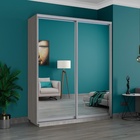 Шкаф купе «Широкий экспресс», 1800×440×2200 мм, 2-х дверный, зеркало, ясень шимо светлый - Фото 1