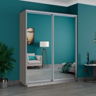 Шкаф купе двухдверный «Широкий экспресс», 1800×440×2400 мм, зеркало, ясень шимо светлый - Фото 1