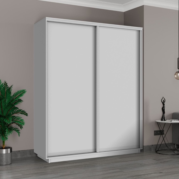 Шкаф купе «Широкий экспресс», 1800×440×2400 мм, 2-х дверный, ЛДСП, цвет белый снег - Фото 1