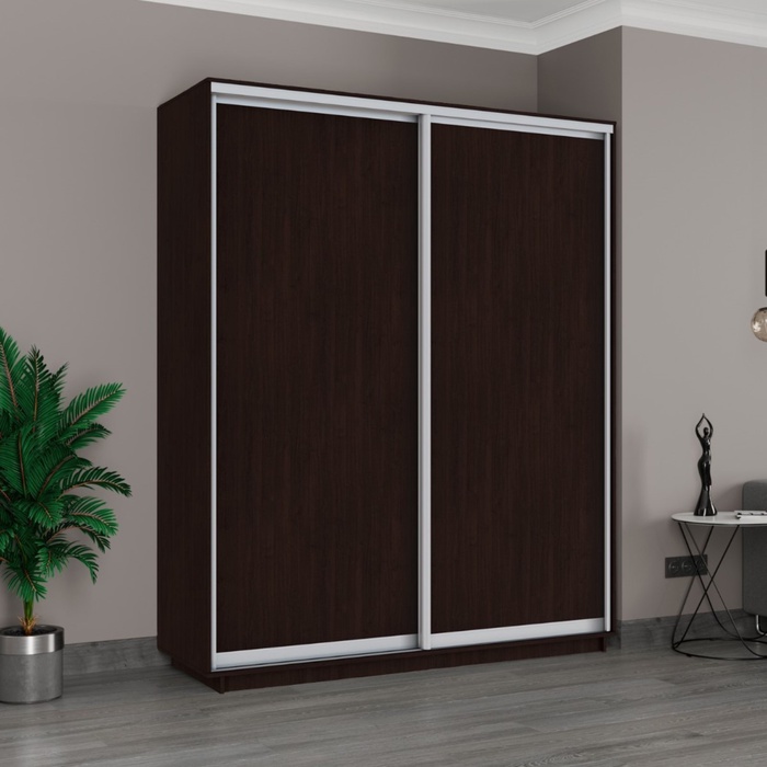 Шкаф купе «Широкий экспресс», 1800×440×2200 мм, 2-х дверный, ЛДСП, цвет венге - Фото 1