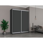 Шкаф купе «Широкий экспресс», 1800×440×2400 мм, 2-х дверный, ЛДСП, цвет серый диамант - Фото 1